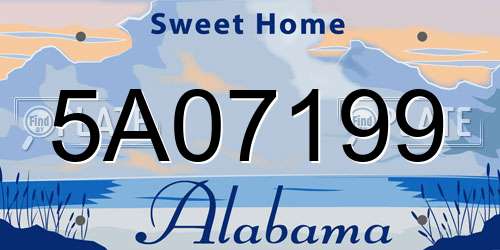 5A07199 Alabama License Plate