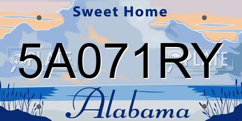 5A071RY Alabama License Plate