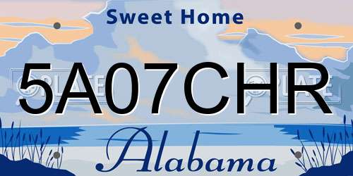 5A07CHR Alabama License Plate