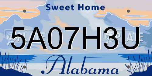 5A07H3U Alabama License Plate
