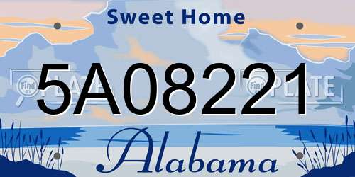 5A08221 Alabama License Plate