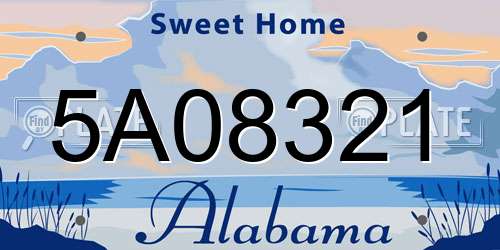 5A08321 Alabama License Plate