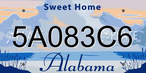 5A083C6 Alabama License Plate