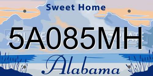 5A085MH Alabama License Plate