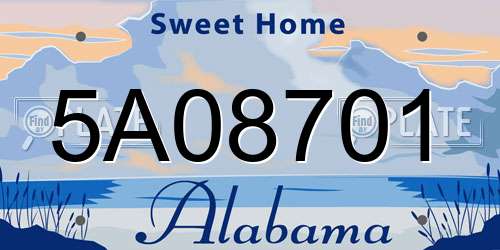 5A08701 Alabama License Plate