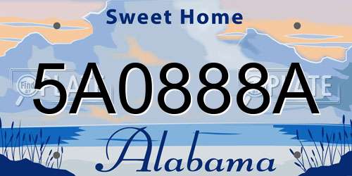 5A0888A Alabama License Plate