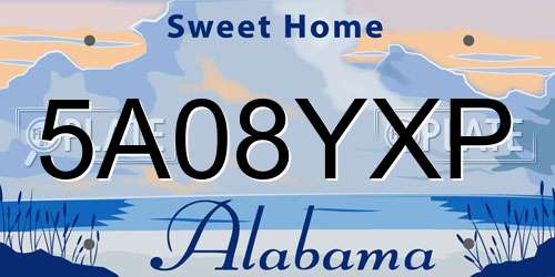 5A08YXP Alabama License Plate