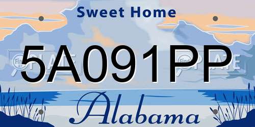 5A091PP Alabama License Plate