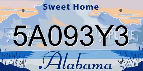 5A093Y3 Alabama License Plate