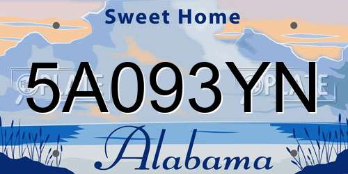 5A093YN Alabama License Plate