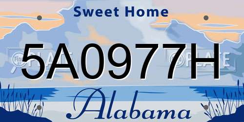 5A0977H Alabama License Plate