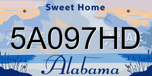 5A097HD Alabama License Plate