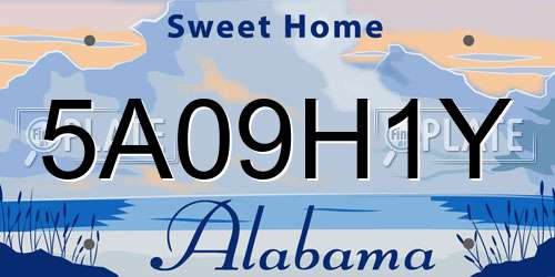 5A09H1Y Alabama License Plate