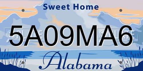 5A09MA6 Alabama License Plate