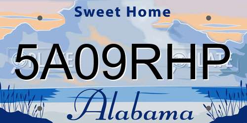 5A09RHP Alabama License Plate