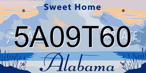 5A09T60 Alabama License Plate