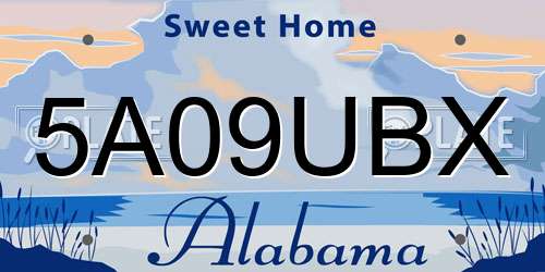 5A09UBX Alabama License Plate