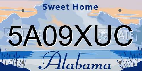 5A09XUC Alabama License Plate