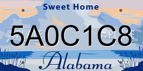 5A0C1C8 Alabama License Plate
