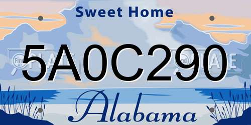 5A0C290 Alabama License Plate