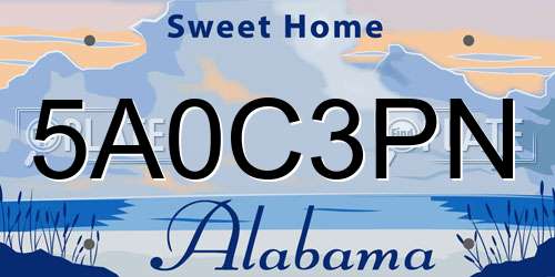 5A0C3PN Alabama License Plate