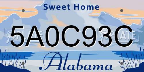 5A0C93C Alabama License Plate