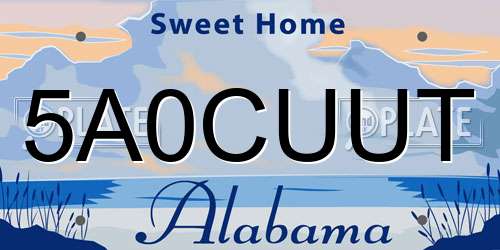5A0CUUT Alabama License Plate