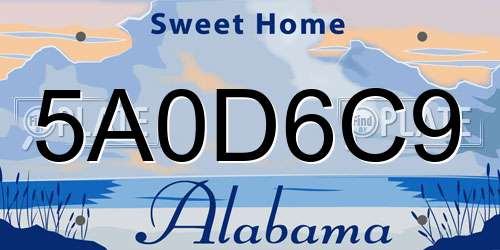 5A0D6C9 Alabama License Plate