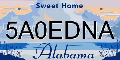 5A0EDNA Alabama License Plate