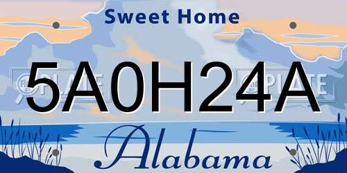 5A0H24A Alabama License Plate