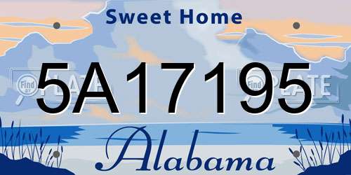 5A17195 Alabama License Plate