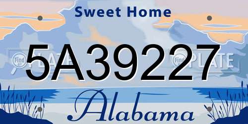 5A39227 Alabama License Plate