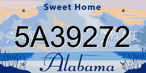 5A39272 Alabama License Plate