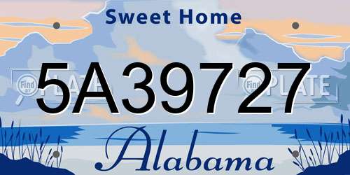 5A39727 Alabama License Plate