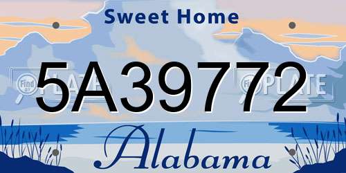 5A39772 Alabama License Plate