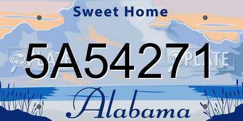 5A54271 Alabama License Plate