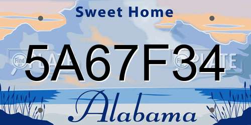 5A67F34 Alabama License Plate