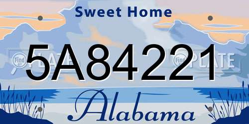 5A84221 Alabama License Plate