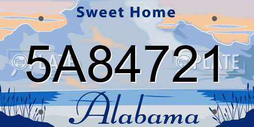 5A84721 Alabama License Plate