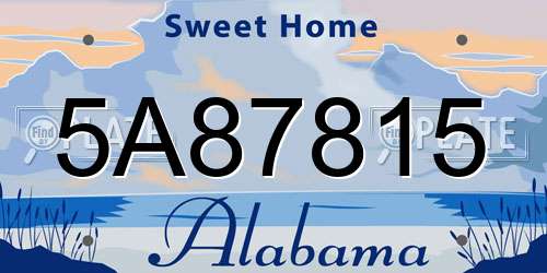 5A87815 Alabama License Plate