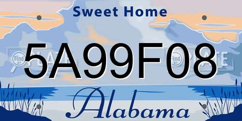 5A99F08 Alabama License Plate