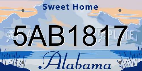 5AB1817 Alabama License Plate