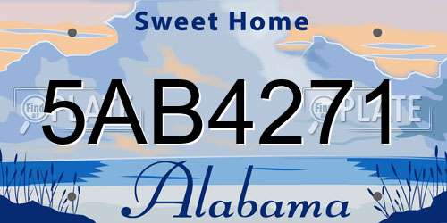 5AB4271 Alabama License Plate