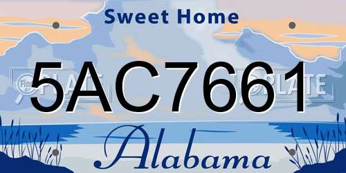 5AC7661 Alabama License Plate