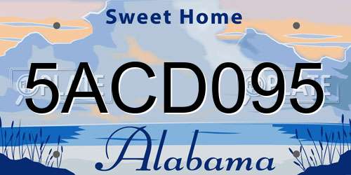 5ACD095 Alabama License Plate
