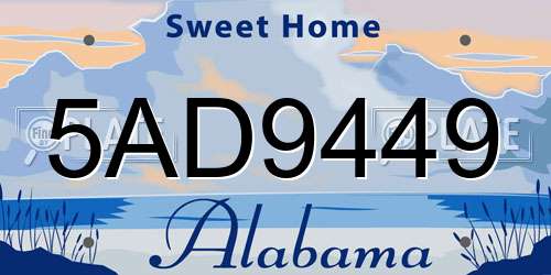 5AD9449 Alabama License Plate