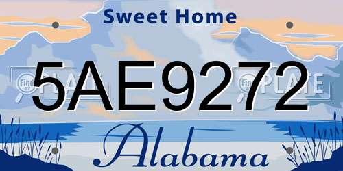 5AE9272 Alabama License Plate