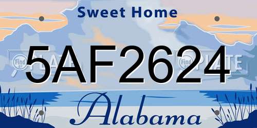 5AF2624 Alabama License Plate