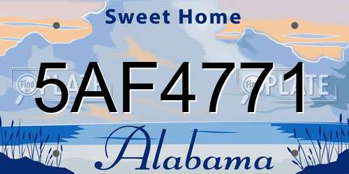 5AF4771 Alabama License Plate