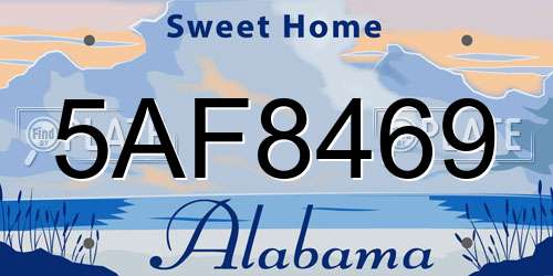 5AF8469 Alabama License Plate
